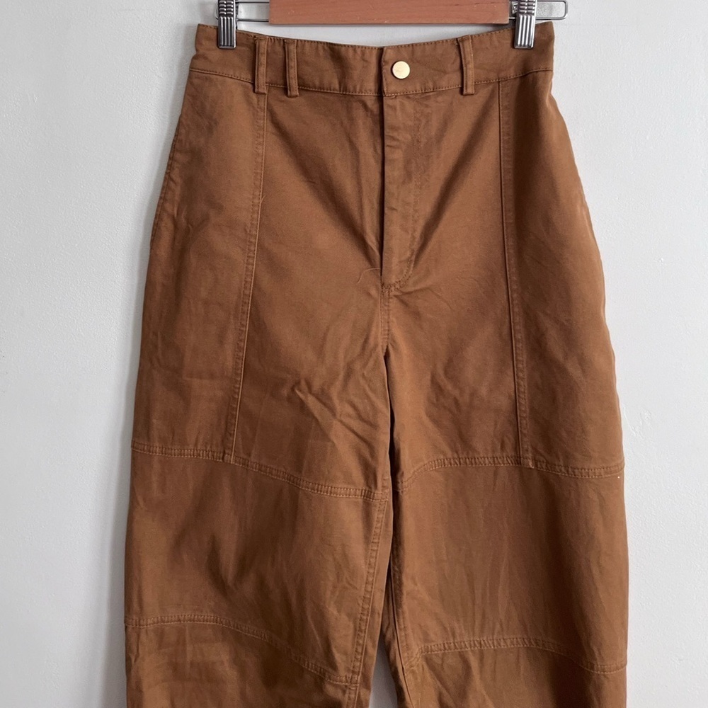 ZARA SNAP BUTTON CUFFED PANTS-TAUPE BROWN-7149/240 - Picture 5 of 10